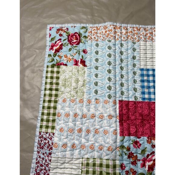 MARTHA STEWART everyday Quilted Design floral Standard pillowcases white blue - Picture 5 of 9